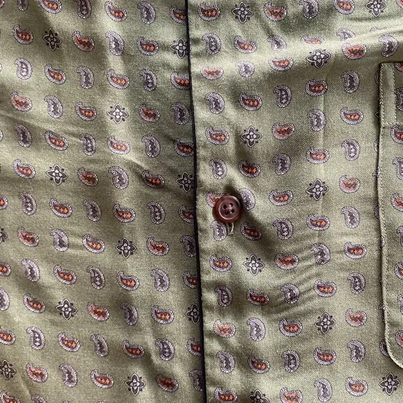 The Kooples Paisley forest green button-up Size L - Excellent Condition - Picture 5 of 5
